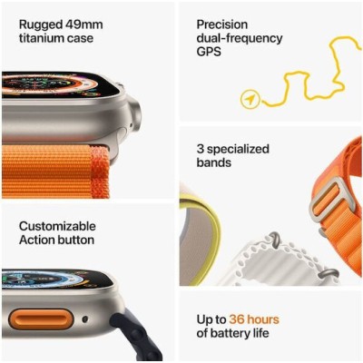 Apple Watch Ultra LTE 49mm Orange Alpine Loop Small Εκθεσιακό Open Box 98% Battery